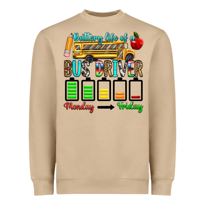 Battery Life Of A Bus Driver Heavyweight Sweatshirt by texasbilliewilder | Teevron