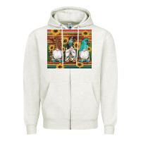 Oatmeal Heather western gnomes cactus sunflowers serape wooden leopard gemstone Zipper Hoodie - Artiststas