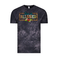Cloud Black she is blesssed floral Vintage Tee - BarkalooDesign
