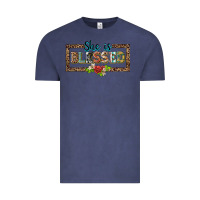 Vintage Denim she is blesssed floral Vintage Tee - BarkalooDesign
