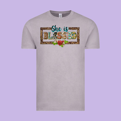 She Is Blesssed Floral Vintage Tee Designed By Barkaloodesign