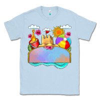 Dusty Blue custom name summer beach toys Classic Tee - JahusDesignShop
