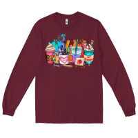 Burgundy art teacher coffee cup Long Sleeve Tee - AdoDesignShop