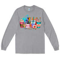 Heather Grey art teacher coffee cup Long Sleeve Tee - AdoDesignShop