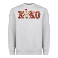 Heather Grey xoxo charolais calf Heavyweight Sweatshirt - RanaPortraitStore