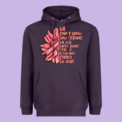 Pink Sunflower And Cancer Ribbon Breast Cancer Heavyweight Hoodie Designed By Maliassmallbusiness