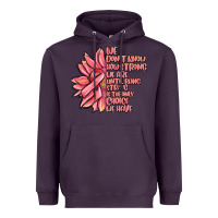 Plum pink sunflower and cancer ribbon breast cancer Heavyweight Hoodie - MaliasSmallBusiness