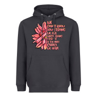 Smoke pink sunflower and cancer ribbon breast cancer Heavyweight Hoodie - MaliasSmallBusiness
