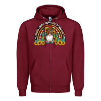 Burgundy western gnome gemstones sunflowers rainbow Zipper Hoodie - Artiststas