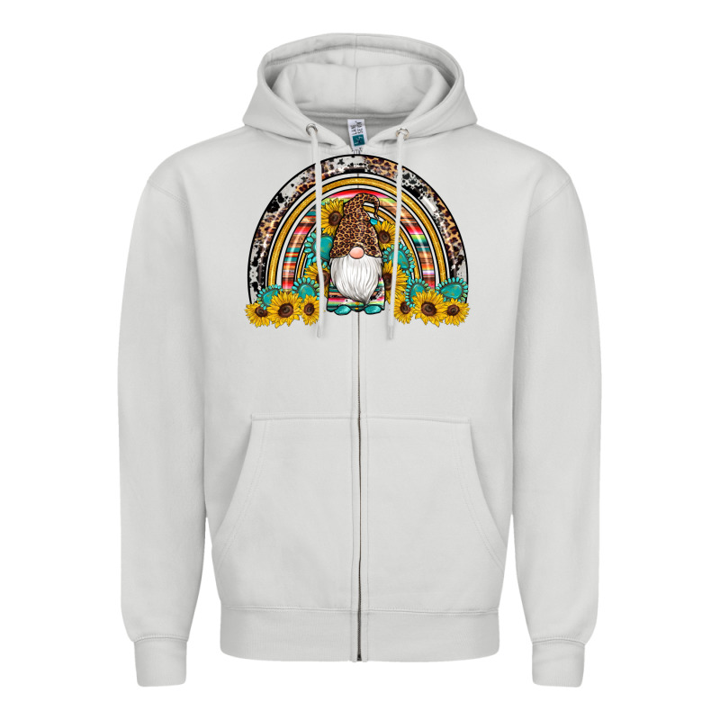 Western Gnome Gemstones Sunflowers Rainbow Zipper Hoodie by Artiststas | Teevron