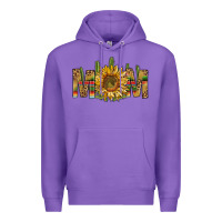 Purple Western Mom With Sunflower Premium Hoodie - BundleAndBundleShop