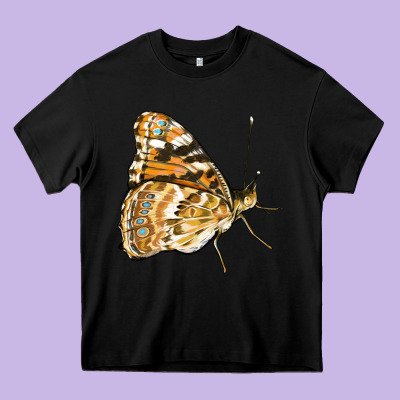 Painted Lady Butterfly Heavy Core Tee Designed By Lillyallendesigns