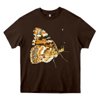 Chocolate Brown Painted Lady Butterfly Heavy Core Tee - LillyAllenDesigns