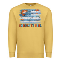 Antique Gold fishing lure flag keepin' it reel Premium Sweatshirt - MaliasSmallBusiness