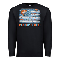 Black fishing lure flag keepin' it reel Premium Sweatshirt - MaliasSmallBusiness