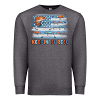 Charcoal Heather fishing lure flag keepin' it reel Premium Sweatshirt - MaliasSmallBusiness