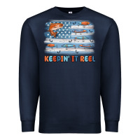 Navy fishing lure flag keepin' it reel Premium Sweatshirt - MaliasSmallBusiness