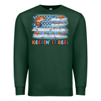 Sports Green fishing lure flag keepin' it reel Premium Sweatshirt - MaliasSmallBusiness