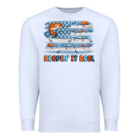 White fishing lure flag keepin' it reel Premium Sweatshirt - MaliasSmallBusiness