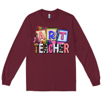 Burgundy art teacher Long Sleeve Tee - AdoDesignShop
