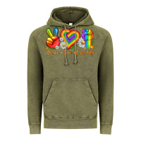 Vintage Olive peace love equality Vintage Hoodie - texasbilliewilder