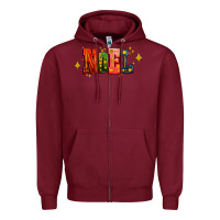 Burgundy noel Zipper Hoodie - AdoDesignShop