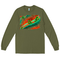 Army Green westerb aztec and leopard background Long Sleeve Tee - AdoDesignShop