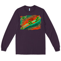 Plum westerb aztec and leopard background Long Sleeve Tee - AdoDesignShop