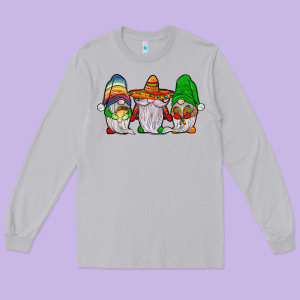 Mexican Gnomies Long Sleeve Tee Designed By Jahusdesignshop