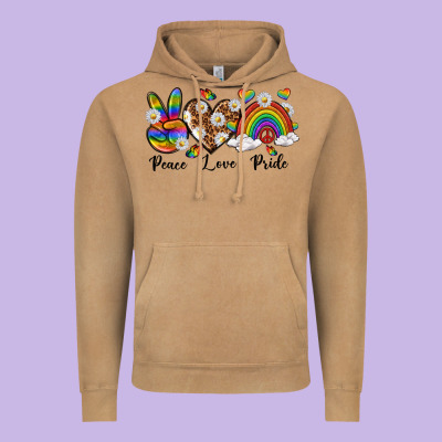 Vintage Hoodie peace love pride