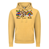 Vintage Mustard peace love pride Vintage Hoodie - texasbilliewilder