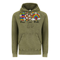 Vintage Olive peace love pride Vintage Hoodie - texasbilliewilder