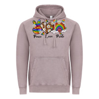 Vintage Zinc peace love pride Vintage Hoodie - texasbilliewilder