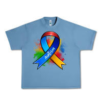 Pebble Blue autism ribbon Urban Heavy Tee - Zillion Design Studio
