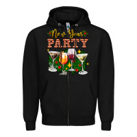 Black new year party christmas coctail Zipper Hoodie - AdoDesignShop