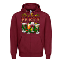 Burgundy new year party christmas coctail Zipper Hoodie - AdoDesignShop