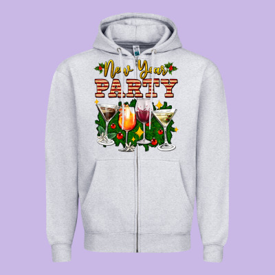 New Year Party Christmas Coctail Zipper Hoodie Designed By Adodesignshop
