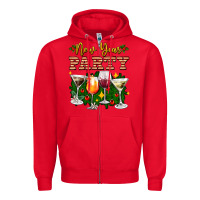 Red new year party christmas coctail Zipper Hoodie - AdoDesignShop