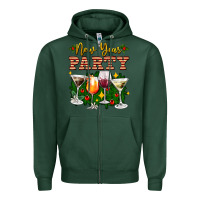 Sports Green new year party christmas coctail Zipper Hoodie - AdoDesignShop