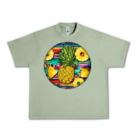 Oil Green pineapple leopard Urban Heavy Tee - BarkalooDesign