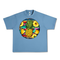Pebble Blue pineapple leopard Urban Heavy Tee - BarkalooDesign