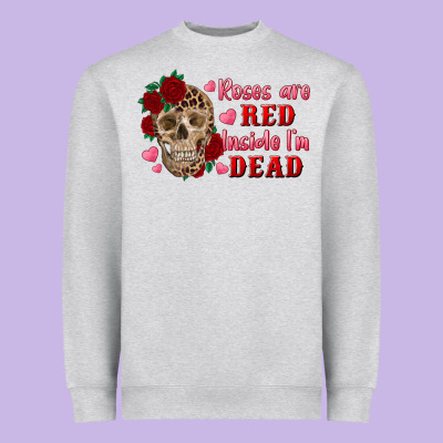 Roses Are Red Inside I'm Dead Skull Heavyweight Sweatshirt Designed By Ranaportraitstore