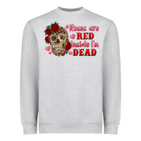 Heather Grey roses are red inside i'm dead Skull Heavyweight Sweatshirt - RanaPortraitStore