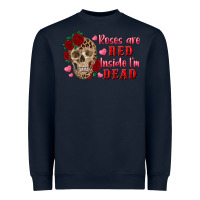 Navy roses are red inside i'm dead Skull Heavyweight Sweatshirt - RanaPortraitStore