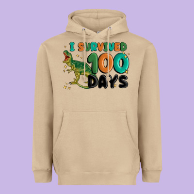 I Survived 100 Days Heavyweight Hoodie Designed By Maliassmallbusiness