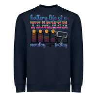 Navy battery life of a teacher Heavyweight Sweatshirt - texasbilliewilder