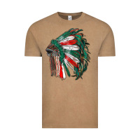 Vintage Coffee mexican flag indian headdress Vintage Tee - RanaPortraitStore
