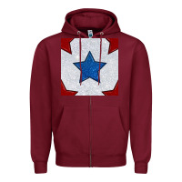 Burgundy Glitter 4th Of July Seamless Pattern Zipper Hoodie - BundleAndBundleShop