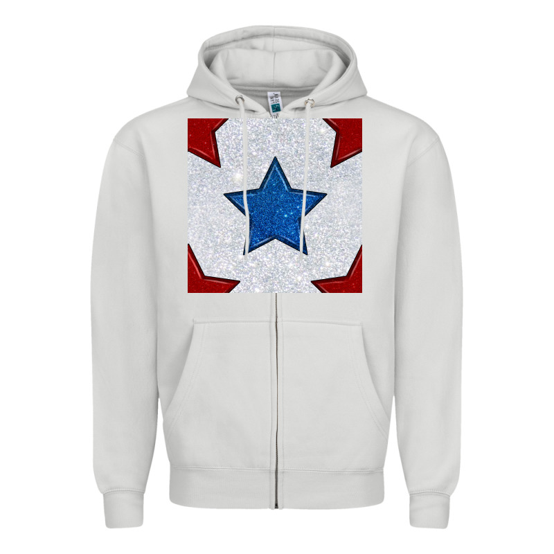 Glitter 4th Of July Seamless Pattern Zipper Hoodie by BundleAndBundleShop | Teevron