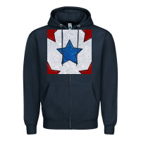 Navy Glitter 4th Of July Seamless Pattern Zipper Hoodie - BundleAndBundleShop